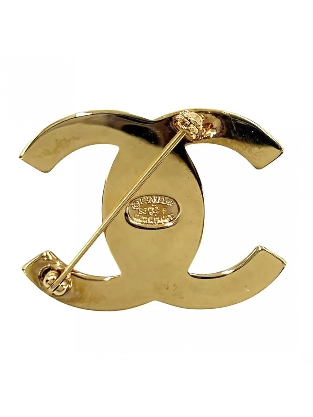 Chanel Cc Logo Turnlock Brooch Metal #343268C11B